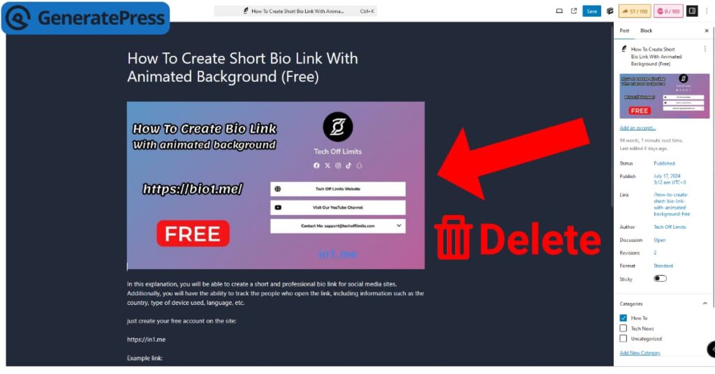 how to remove featured image wordpress