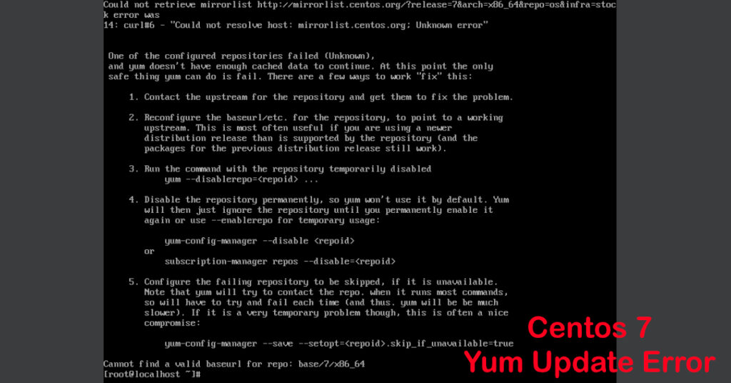 error by centos 7 could not resolve host: mirrorlist.centos.org