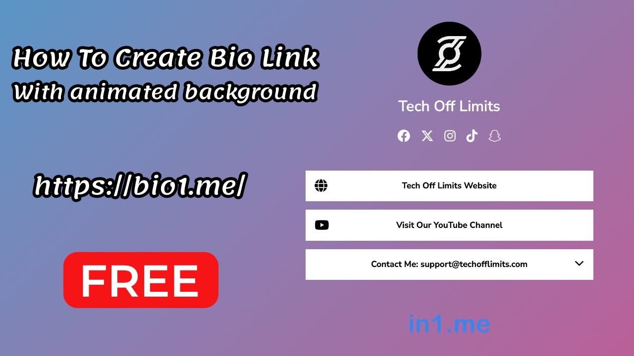 how to create short bio link with animated background